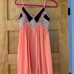 Shareen Collections Australia Peach and Black Sequin Dress